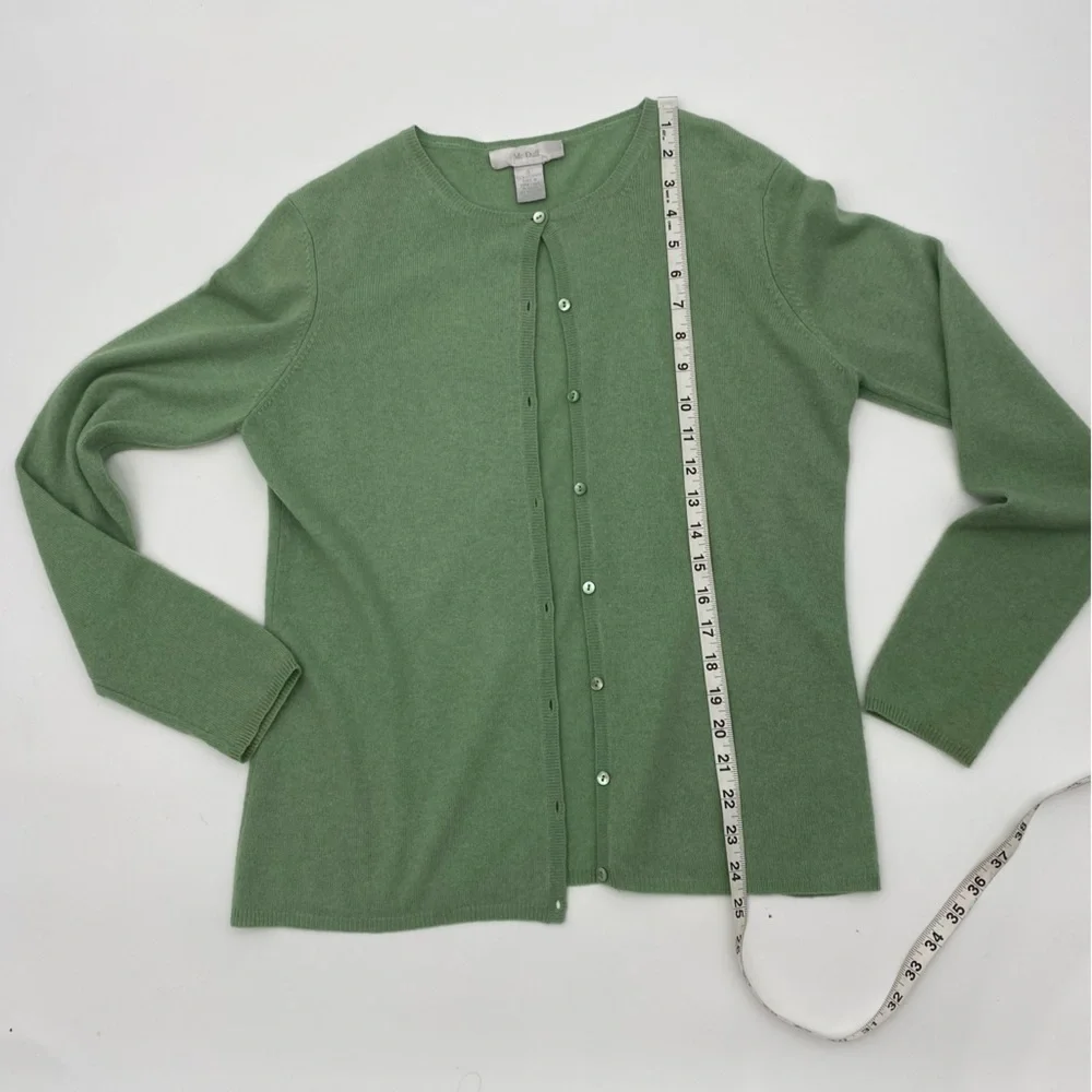 Mc Duff 100% Cashmere Light Green Cardigan Sweater size S_3